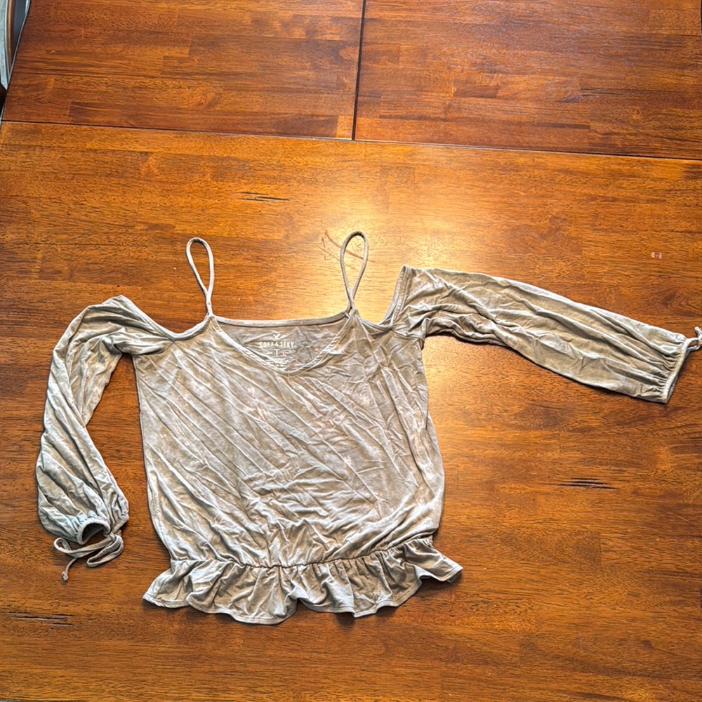 Women's Olive Green tie dye Off-Shoulder Top